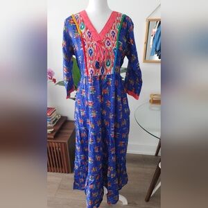 Colorful Bohemian Maxi Dress Cotton